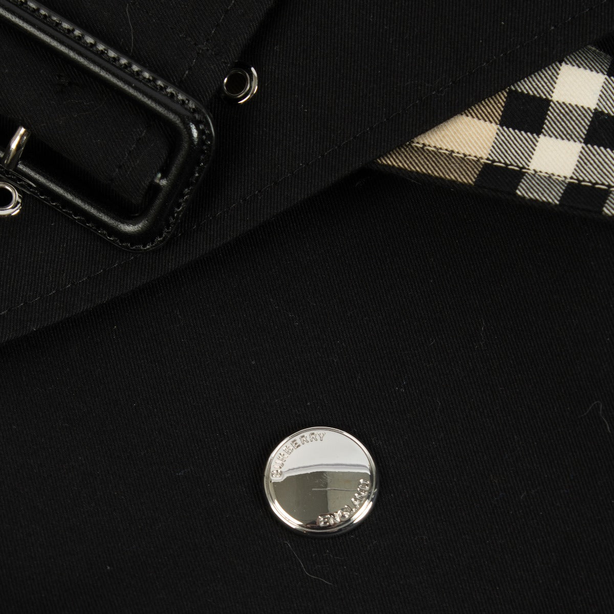 Trench-coat Burberry noir à carreaux - Taille UK10