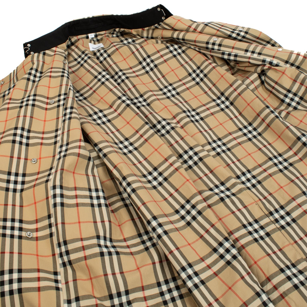Trench-coat Burberry noir à carreaux - Taille UK10