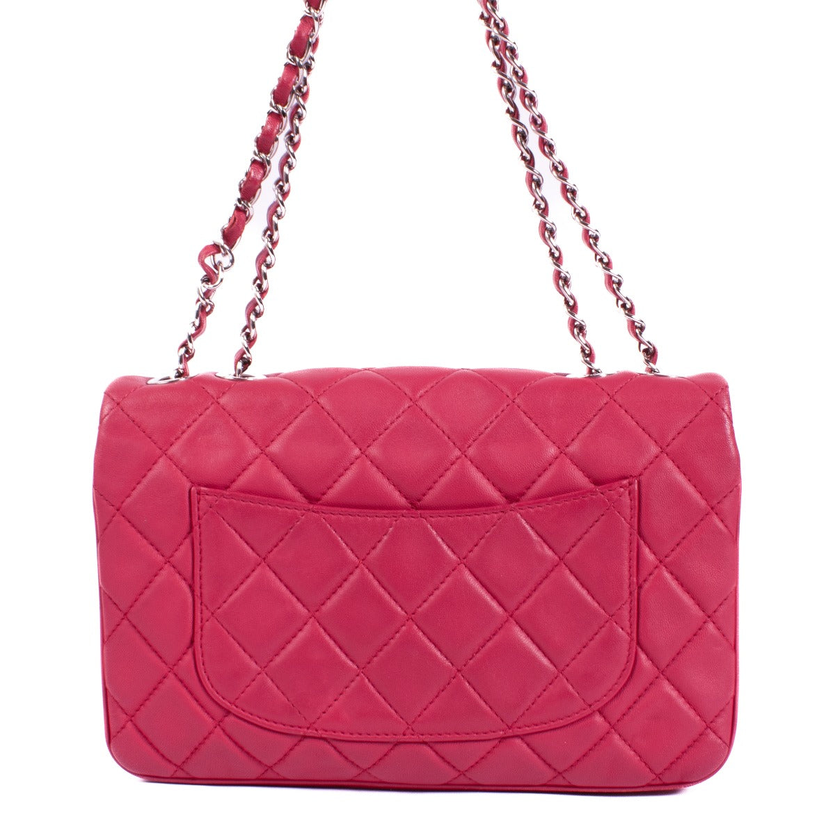 Sac bandoulière Chanel Framboise en agneau plissé