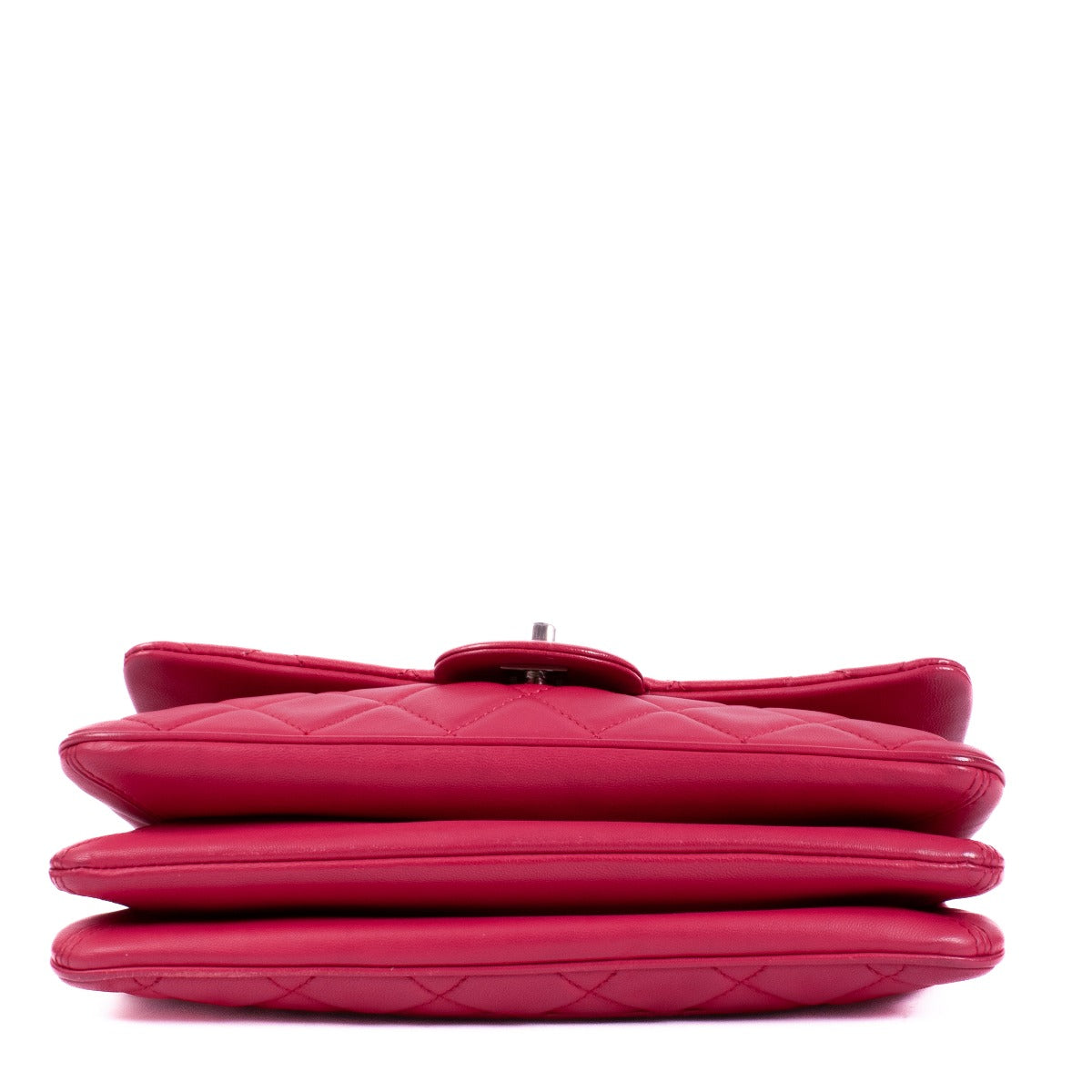 Sac bandoulière Chanel Framboise en agneau plissé