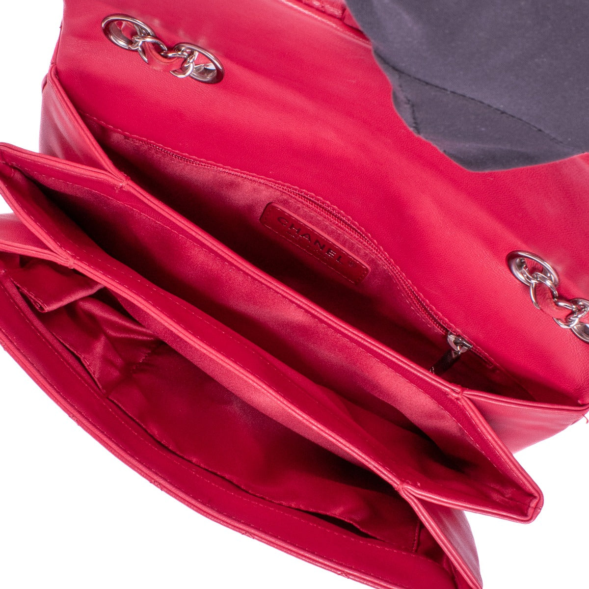 Sac bandoulière Chanel Framboise en agneau plissé