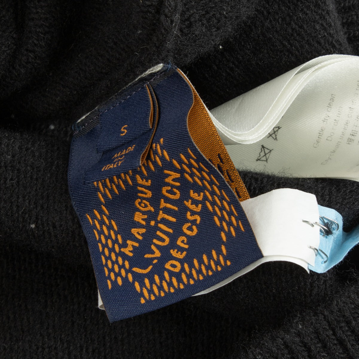 Louis Vuitton Zwarte Wollen Initials Trui - Maat S