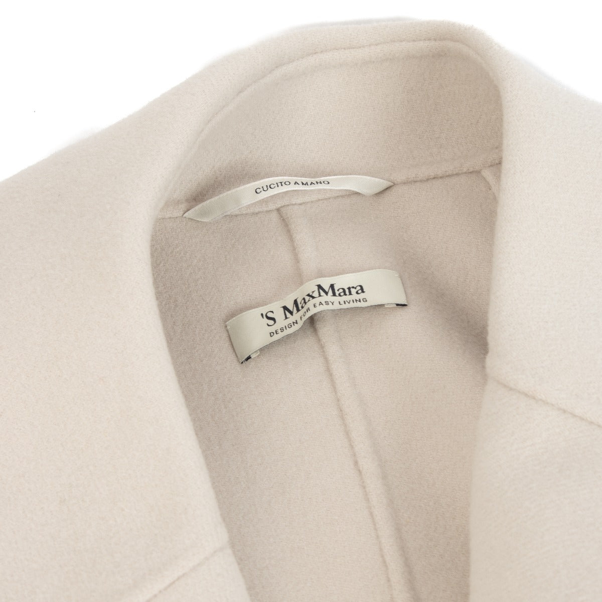 'S Max Mara Witte Wollen Jas - Maat FR42