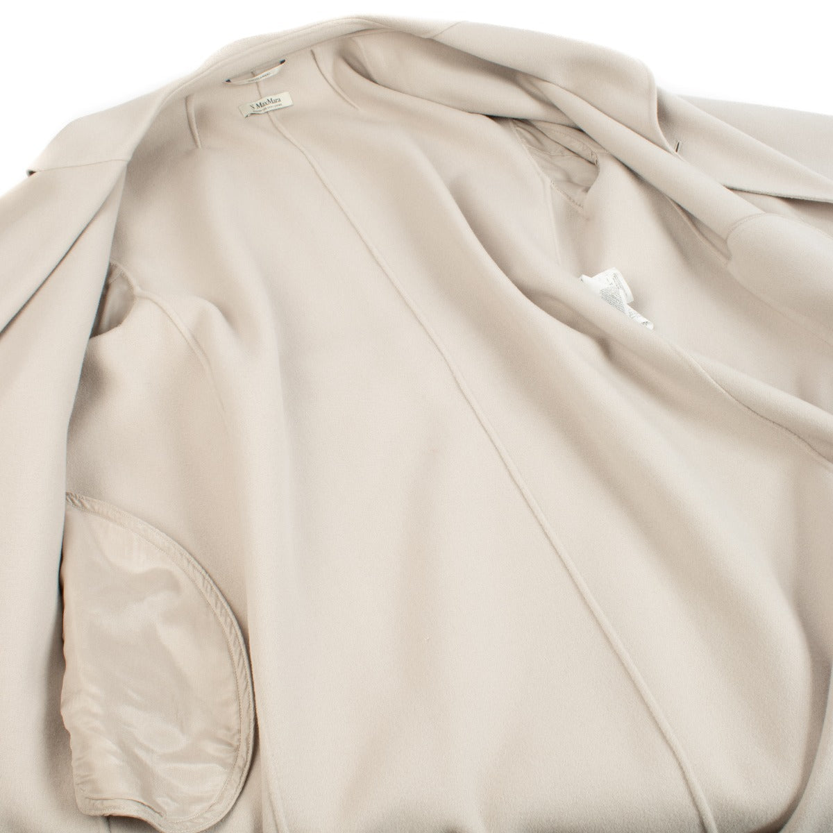 'S Max Mara Witte Wollen Jas - Maat FR42