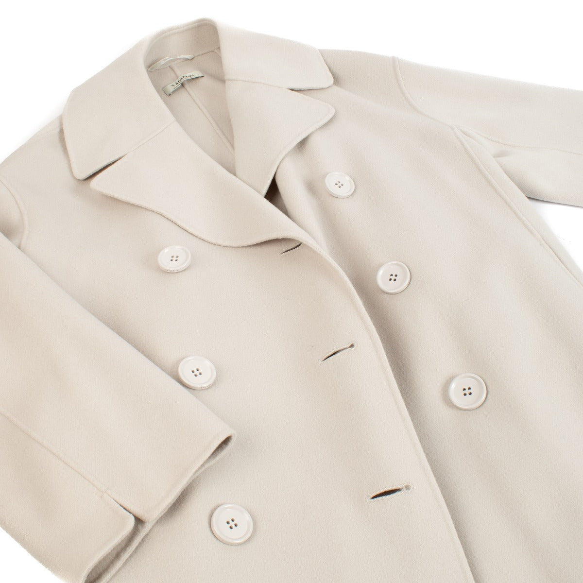 'S Max Mara Witte Wollen Jas - Maat FR42