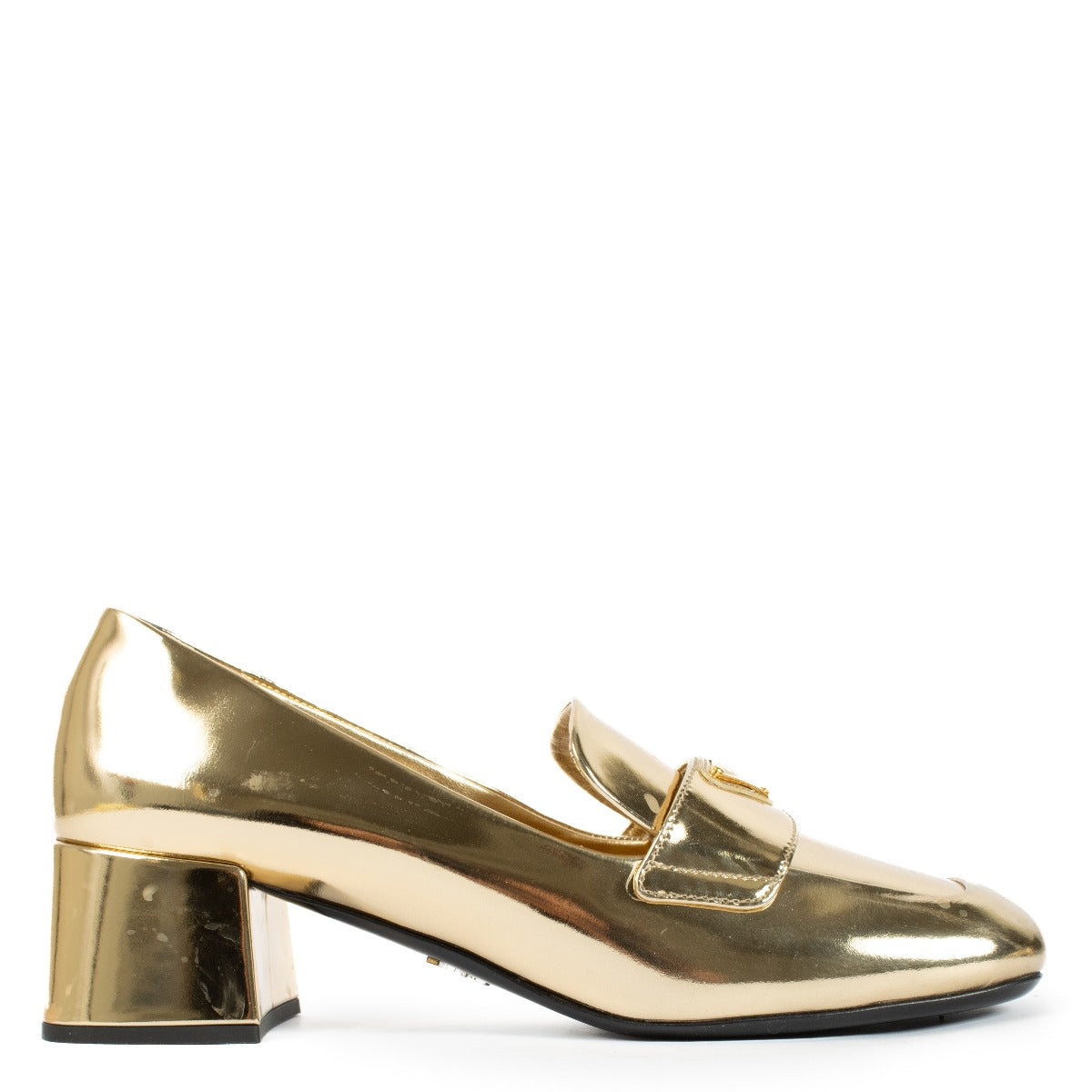 Escarpins mocassins dorés Prada - Taille 38