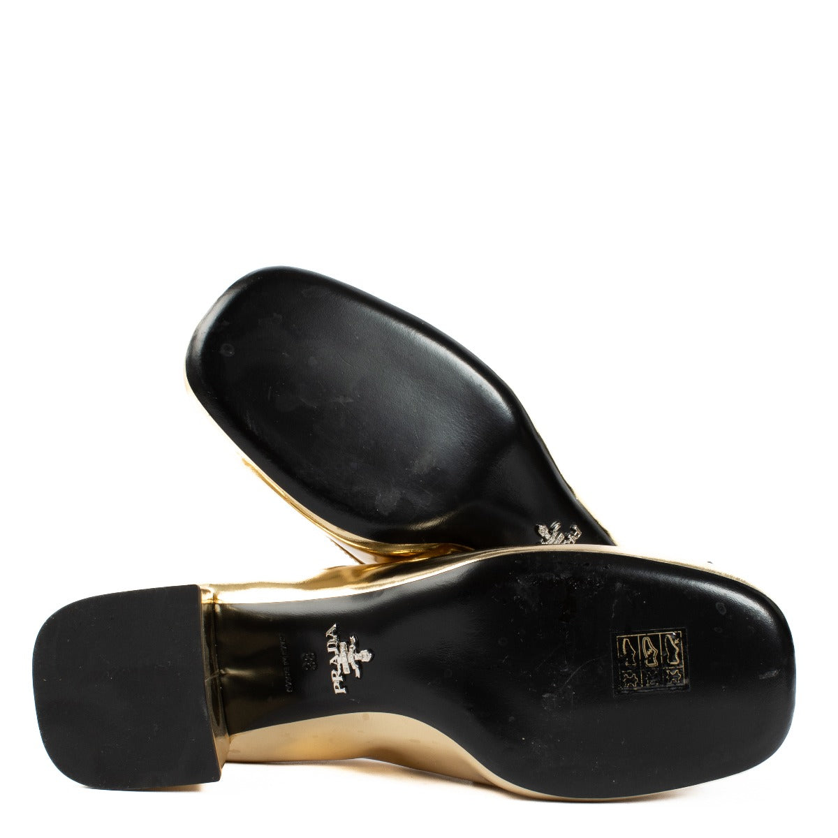 Escarpins mocassins dorés Prada - Taille 38