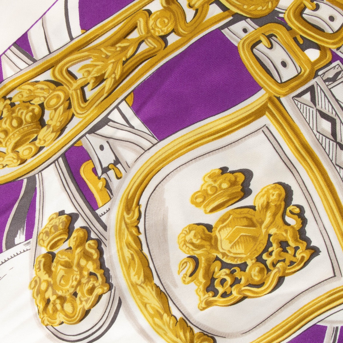 Authentic pre-loved Hermès Purple Triangle Brides de Gala Scarf on Labellov.com