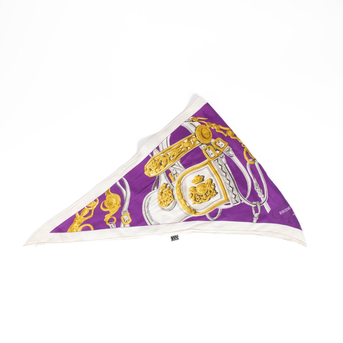 Authentic pre-loved Hermès Purple Triangle Brides de Gala Scarf on Labellov.com