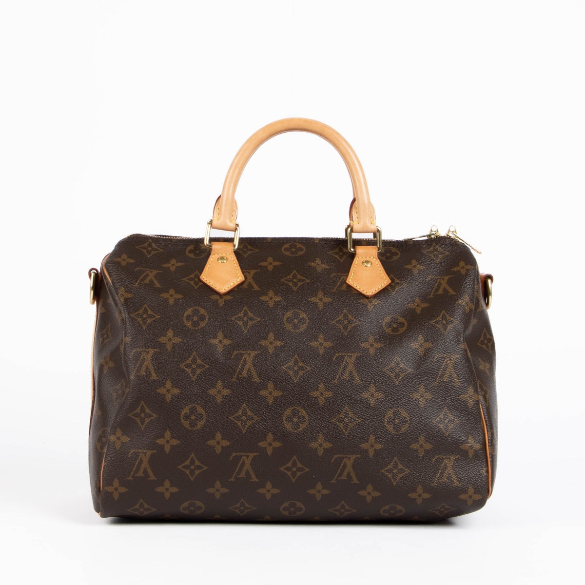 Authentic pre-loved Louis Vuitton Brown Monogram Canvas Speedy Bandoulière 30 Top Handle Bag on Labellov.com