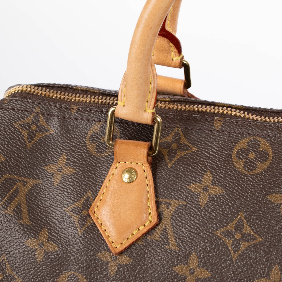 Authentic pre-loved Louis Vuitton Brown Monogram Canvas Speedy Bandoulière 30 Top Handle Bag on Labellov.com