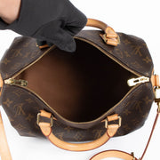 Authentic pre-loved Louis Vuitton Brown Monogram Canvas Speedy Bandoulière 30 Top Handle Bag on Labellov.com