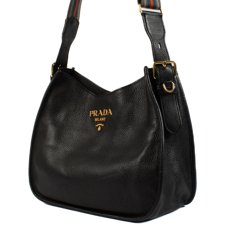 shop 100% authentic second hand Prada Black Daino Crossbody Bag on Labellov.com