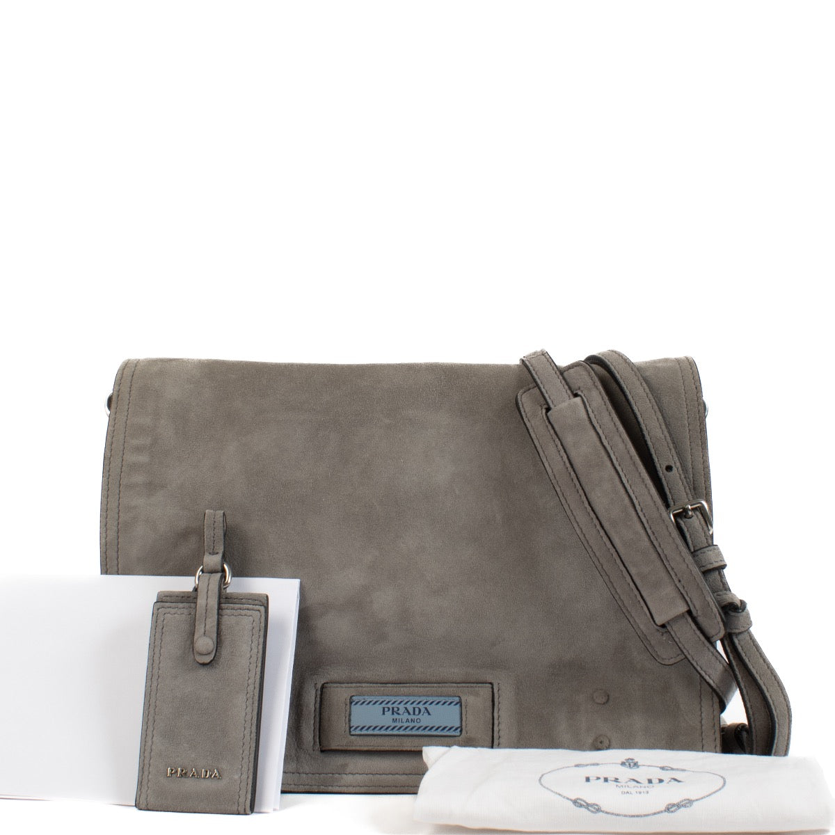 shop 100% authentic second hand Prada Glace Calf Etiquette Messenger Bag on Labellov.com