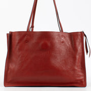 Authentic Second Hand Prada Red Glacé Calf Etiquette Small Tote Bag on Labellov.com