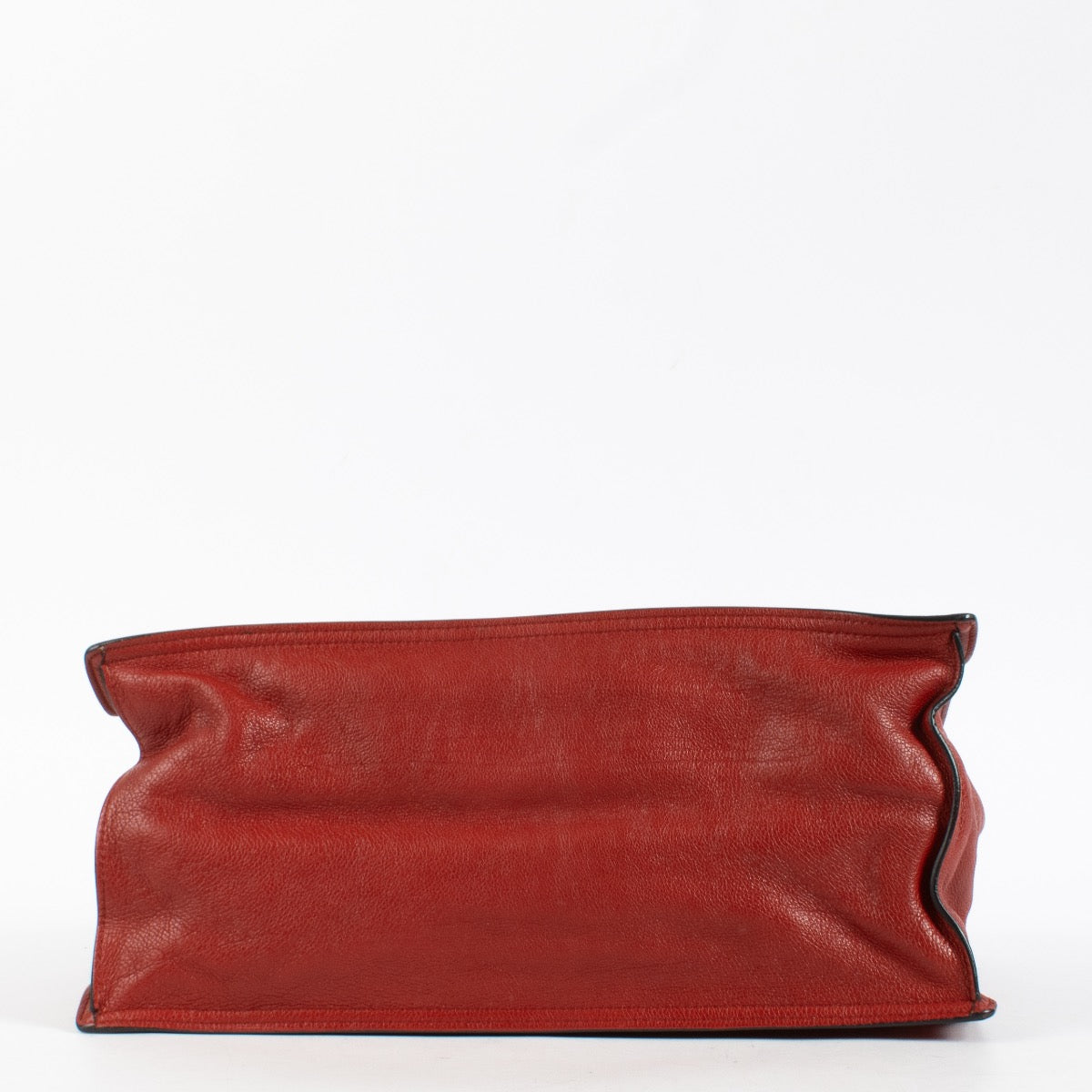 Authentic Second Hand Prada Red Glacé Calf Etiquette Small Tote Bag on Labellov.com