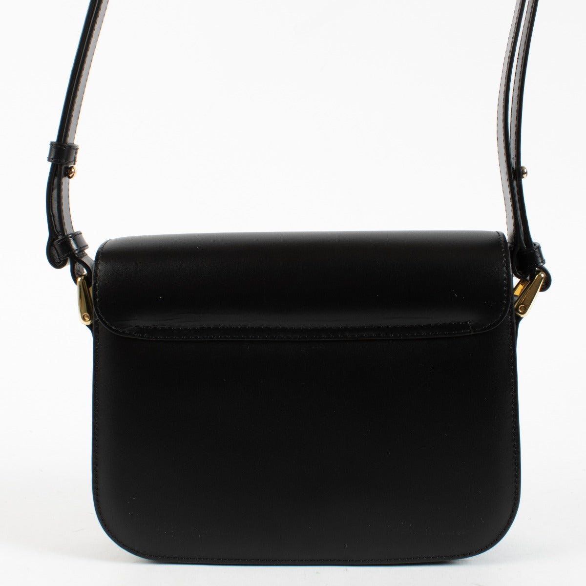 A.P.C. black leather shoulder bag with gold-tone hardware in very good condition at Labellov.com
