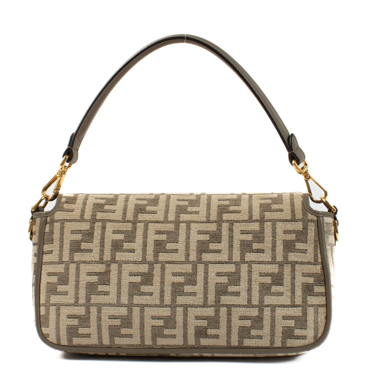 Shop 100% authentic secondhand Fendi Taupe Tapestry FF Tortora Nuvola Ovier Baguette on Labellov.com