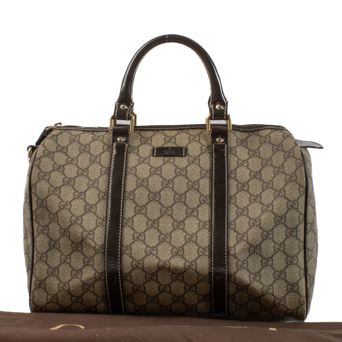 shop 100% authentic second hand Gucci Brown Monogram GG Joy Boston Medium Bag on Labellov.com