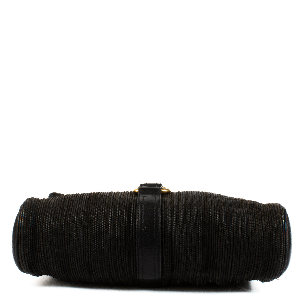 Sac bandoulière Fichou Delvaux en toile de cuir noire