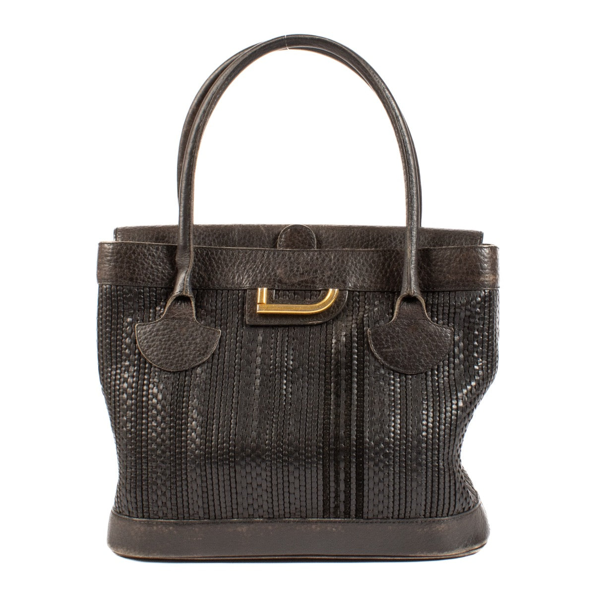 shop 100% authentic second hand Delvaux Black Toile De Cuir Bag on Labellov.com