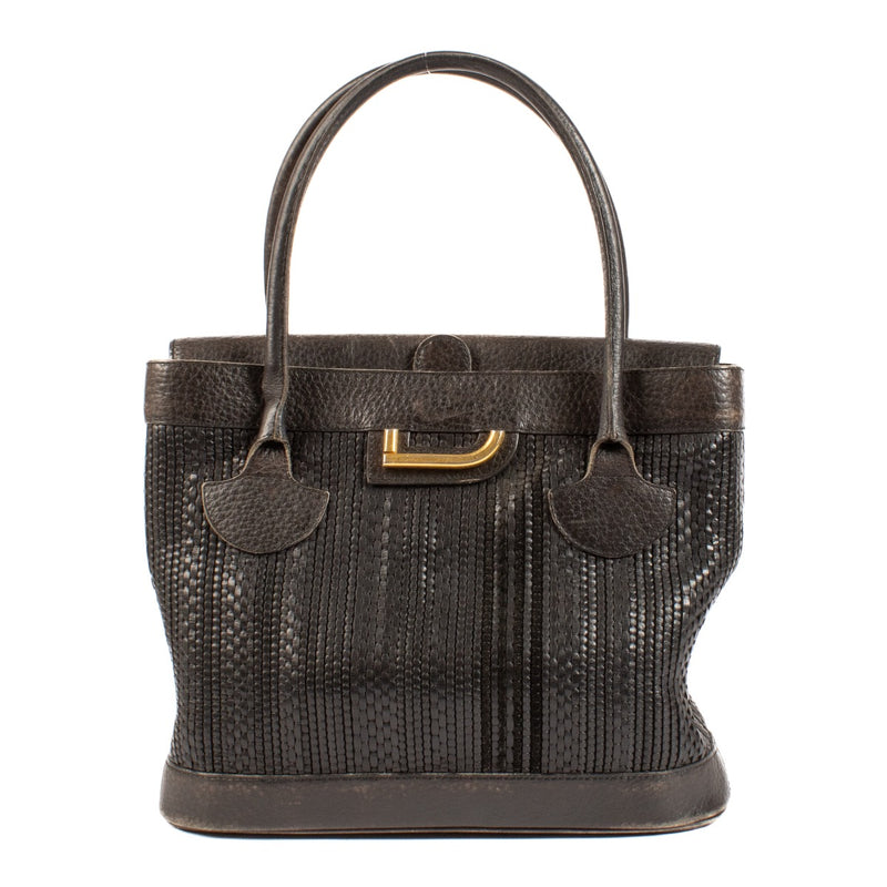 shop 100% authentic second hand Delvaux Black Toile De Cuir Bag on Labellov.com