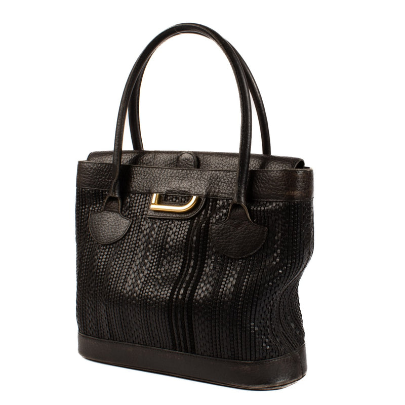 shop 100% authentic second hand Delvaux Black Toile De Cuir Bag on Labellov.com