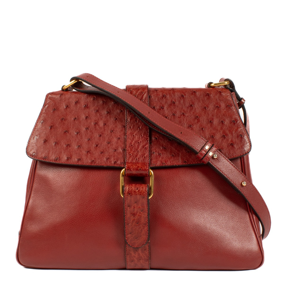 shop 100% authentic second hand Delvaux Rosso Ostrich Daiquiri Bag on Labellov.com