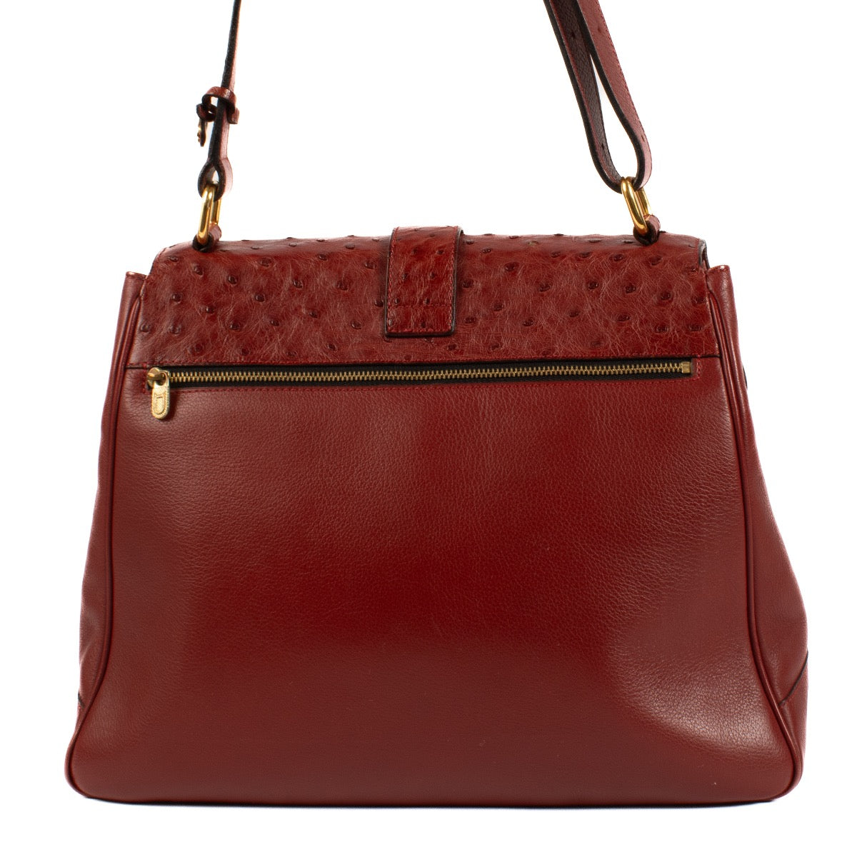 shop 100% authentic second hand Delvaux Rosso Ostrich Daiquiri Bag on Labellov.com