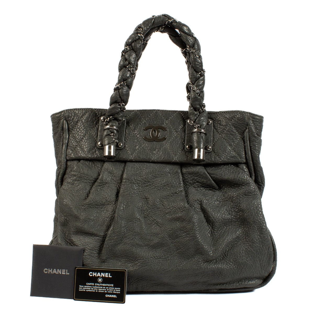 Shop 100% authentic secondhand Chanel Grey Lady Braid Tote Bag on Labellov.com