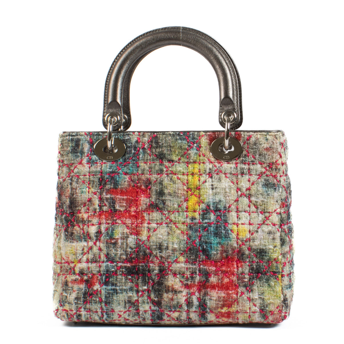 Christian Dior Multicolor Tweed Lady Dior Medium Tas