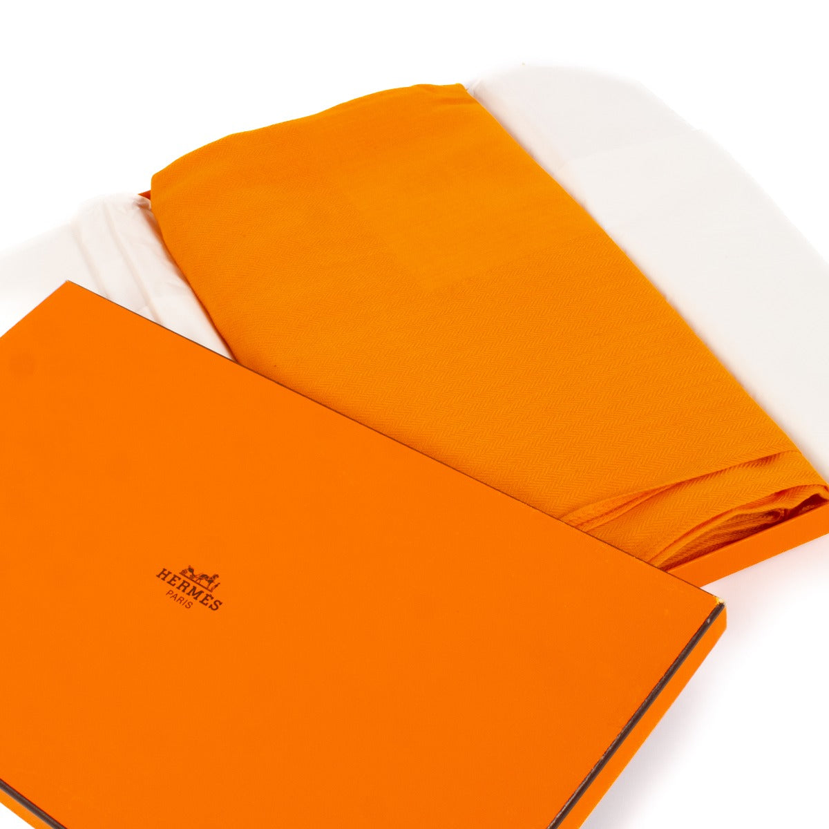 Shop 100% automatic secondhand Hermès Orange Cashmere Shawl on Labellov.com