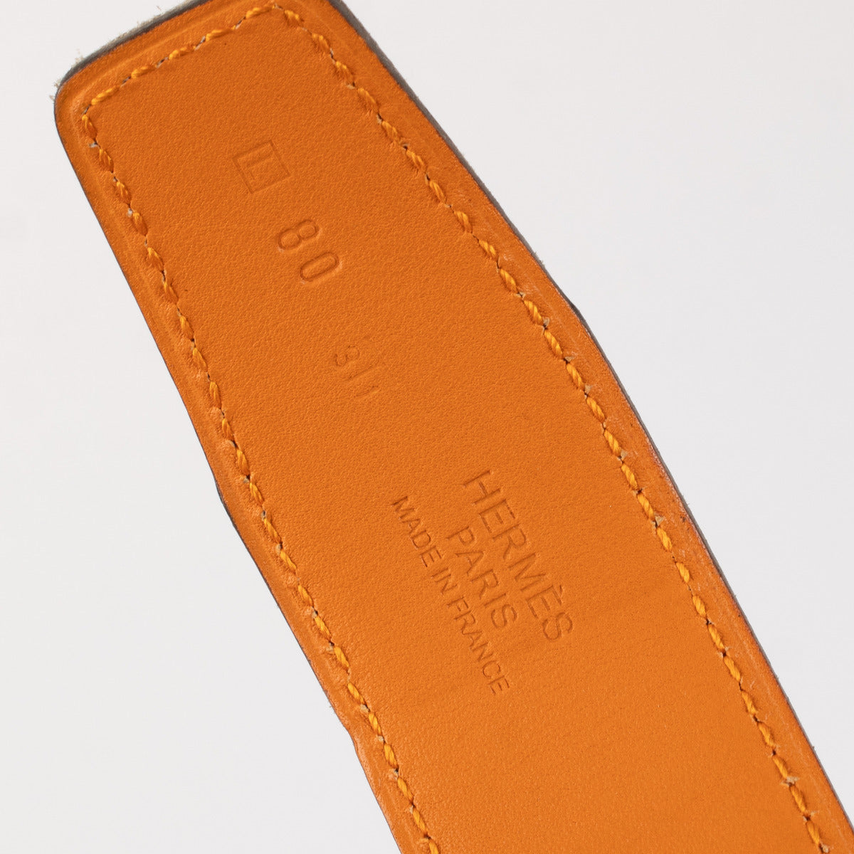 Hermès Wit & Oranje Evelyne Omkeerbare Riem - maat 80
