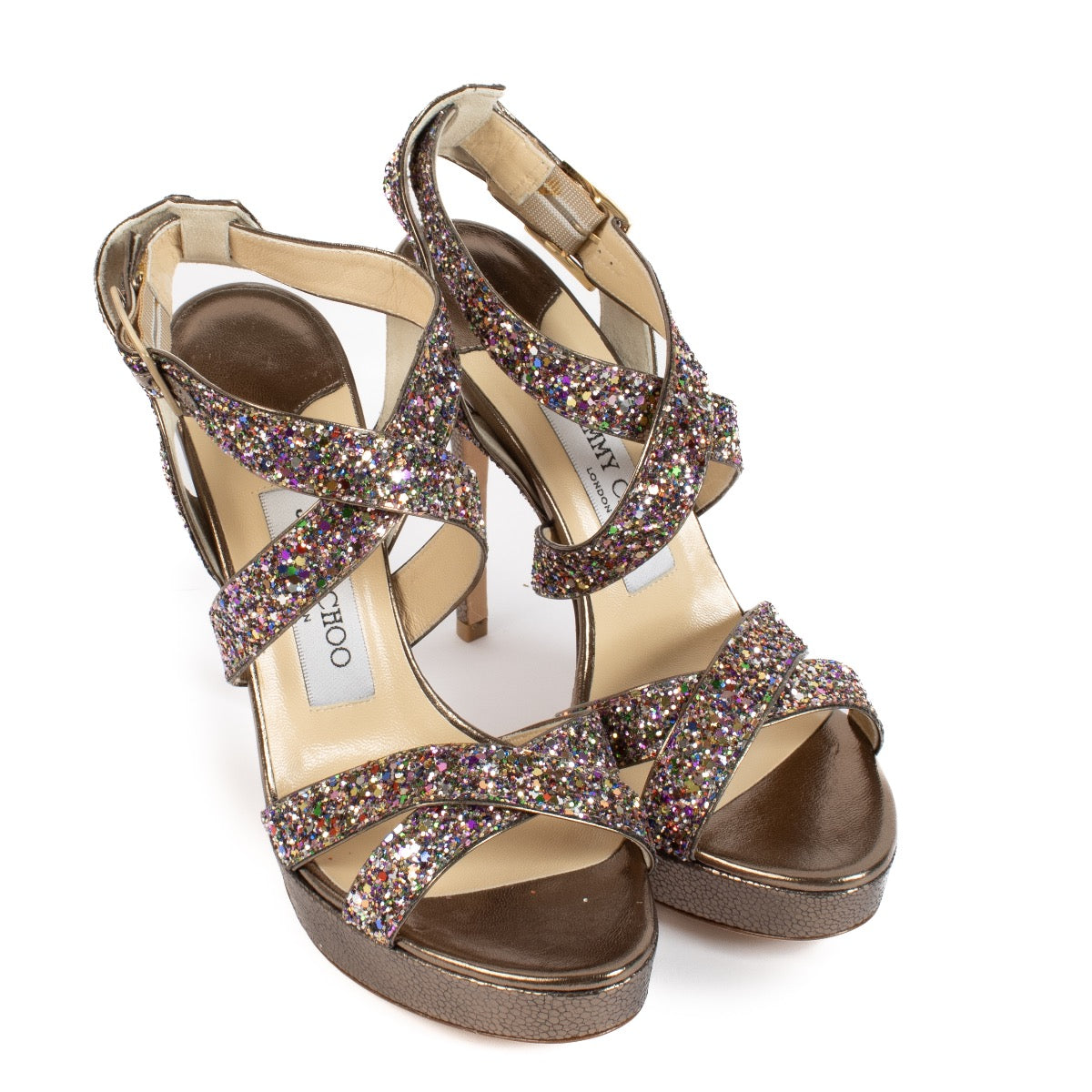 shop 100% authentic second hand Jimmy Choo Multicolor Glitter Heels - Size 38 on Labellov.com