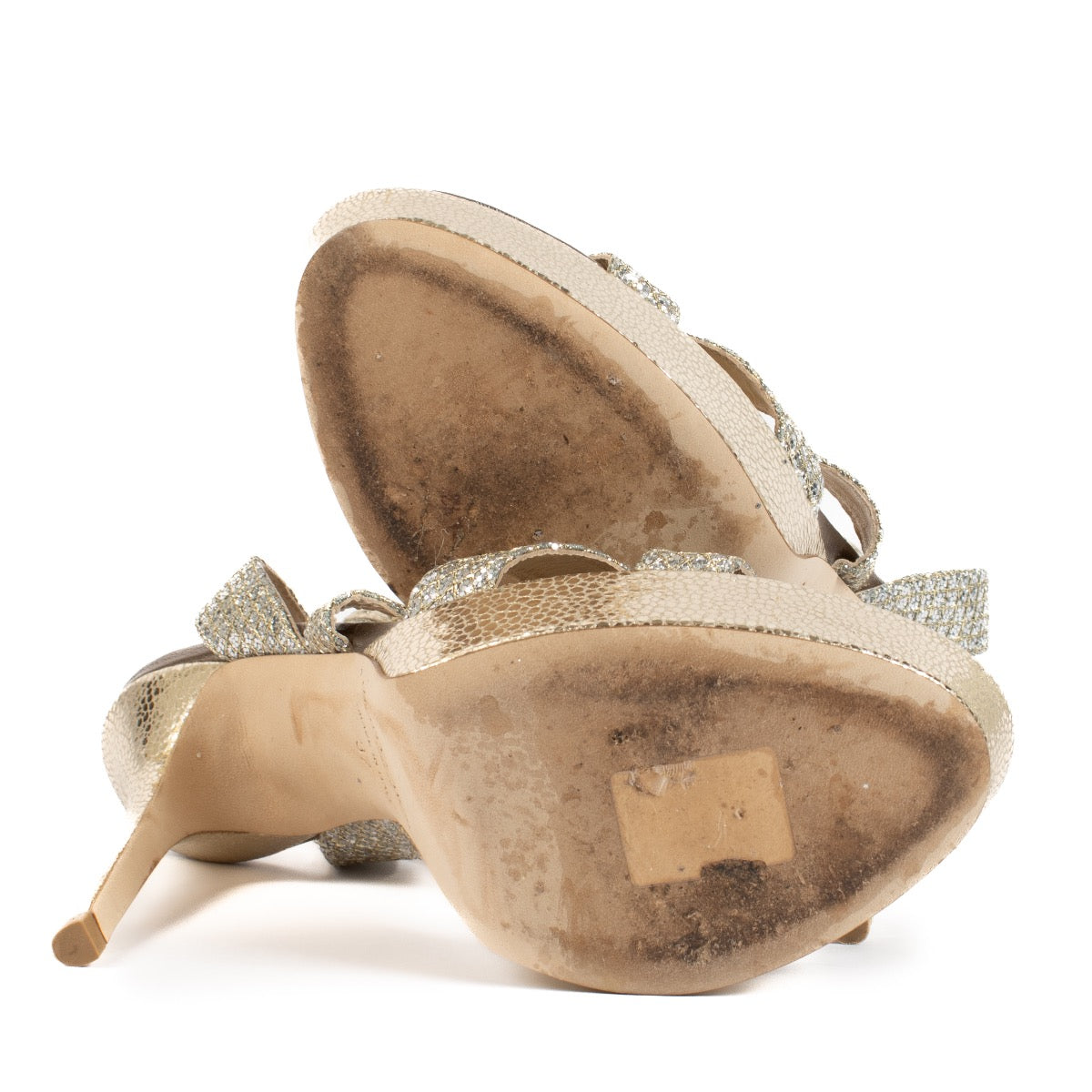 shop 100% authentic second hand Jimmy Choo Silver Glitter Heels - Size 37 on Labellov.com