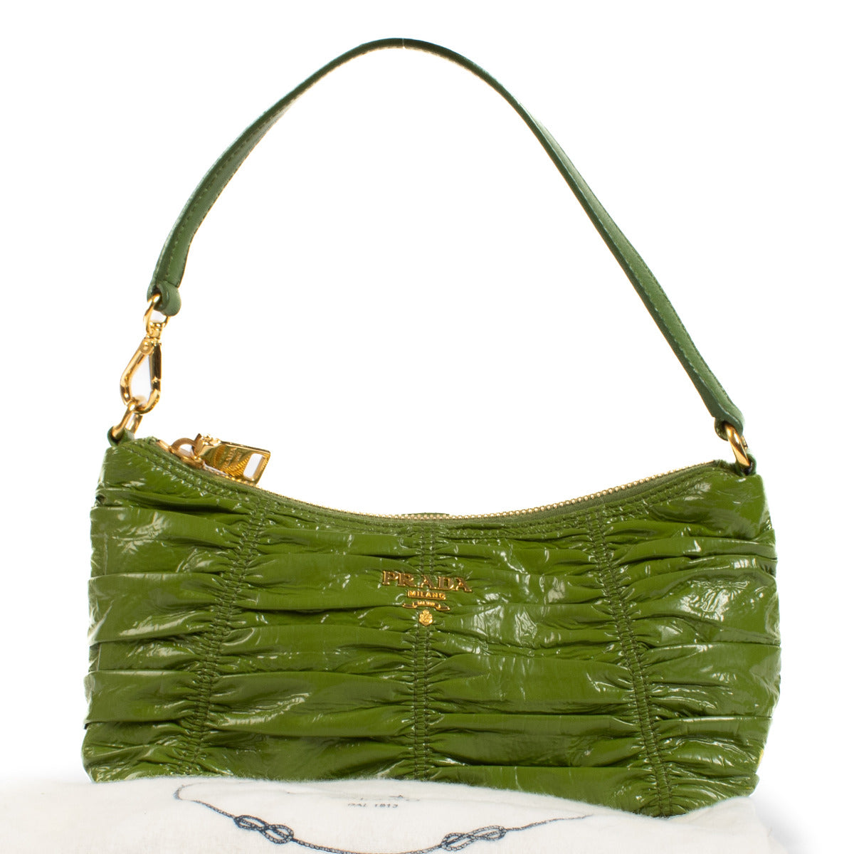 Prada Groene Lakleren Tas
