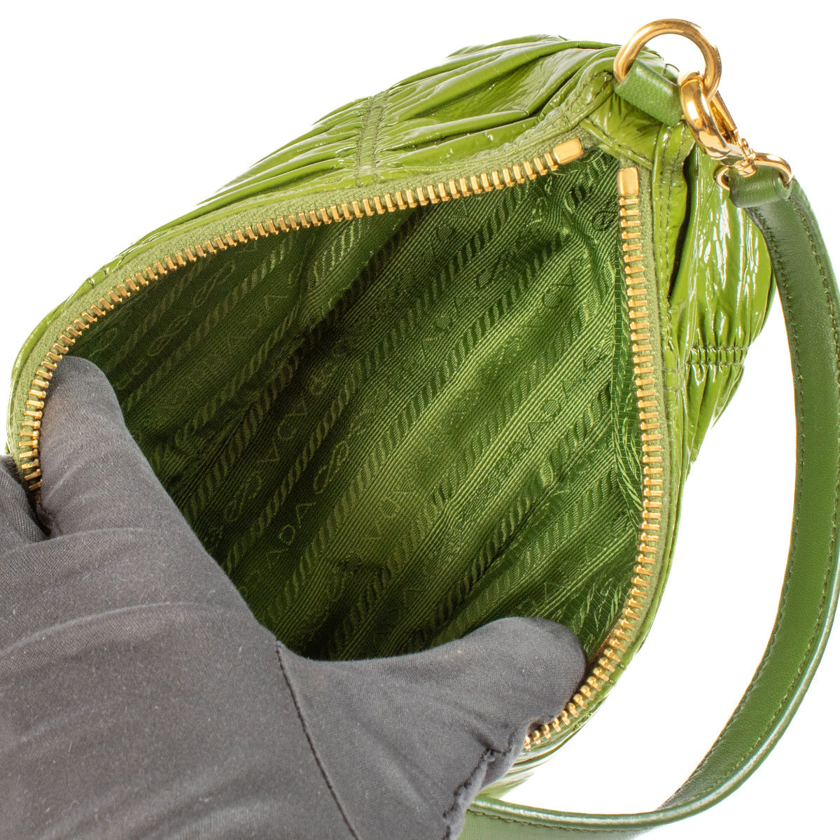 Prada Groene Lakleren Tas