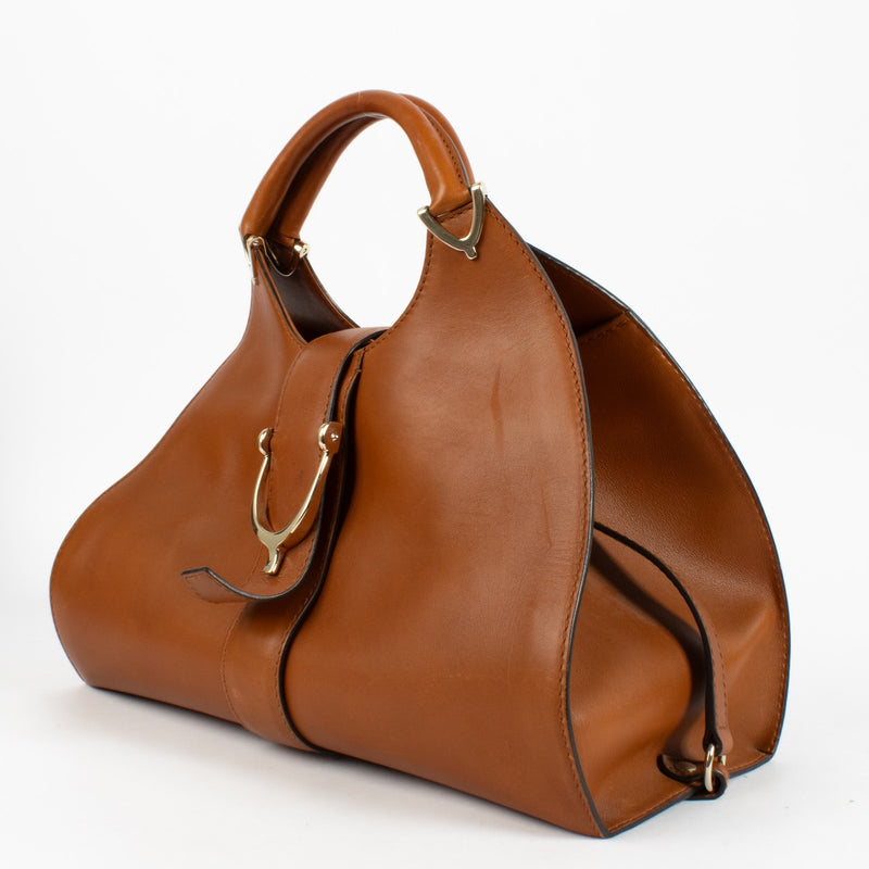 shop 100% authentic second hand Gucci Brown Stirrup Top Handle Bag on Labellov.com