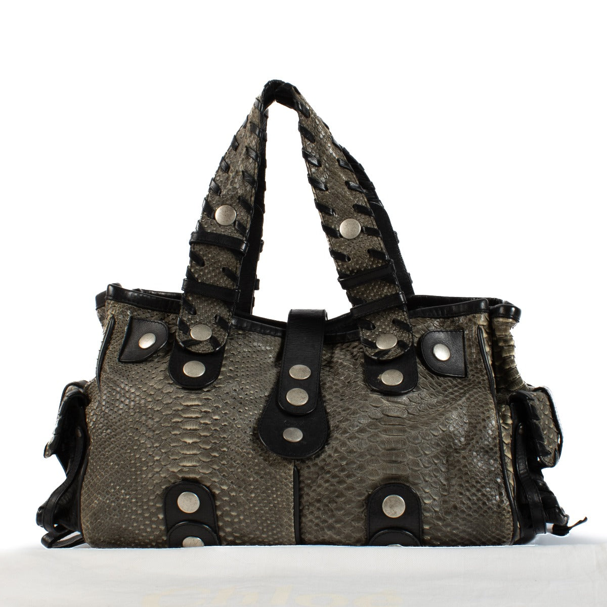 Shop 100% authentic secondhand Chloé Grey Python Silverado Bag on Labellov.com