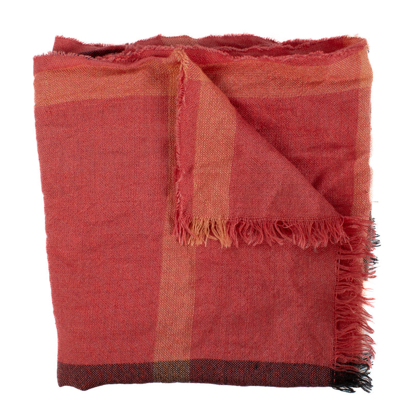 Burberry Red Checkered Scarf