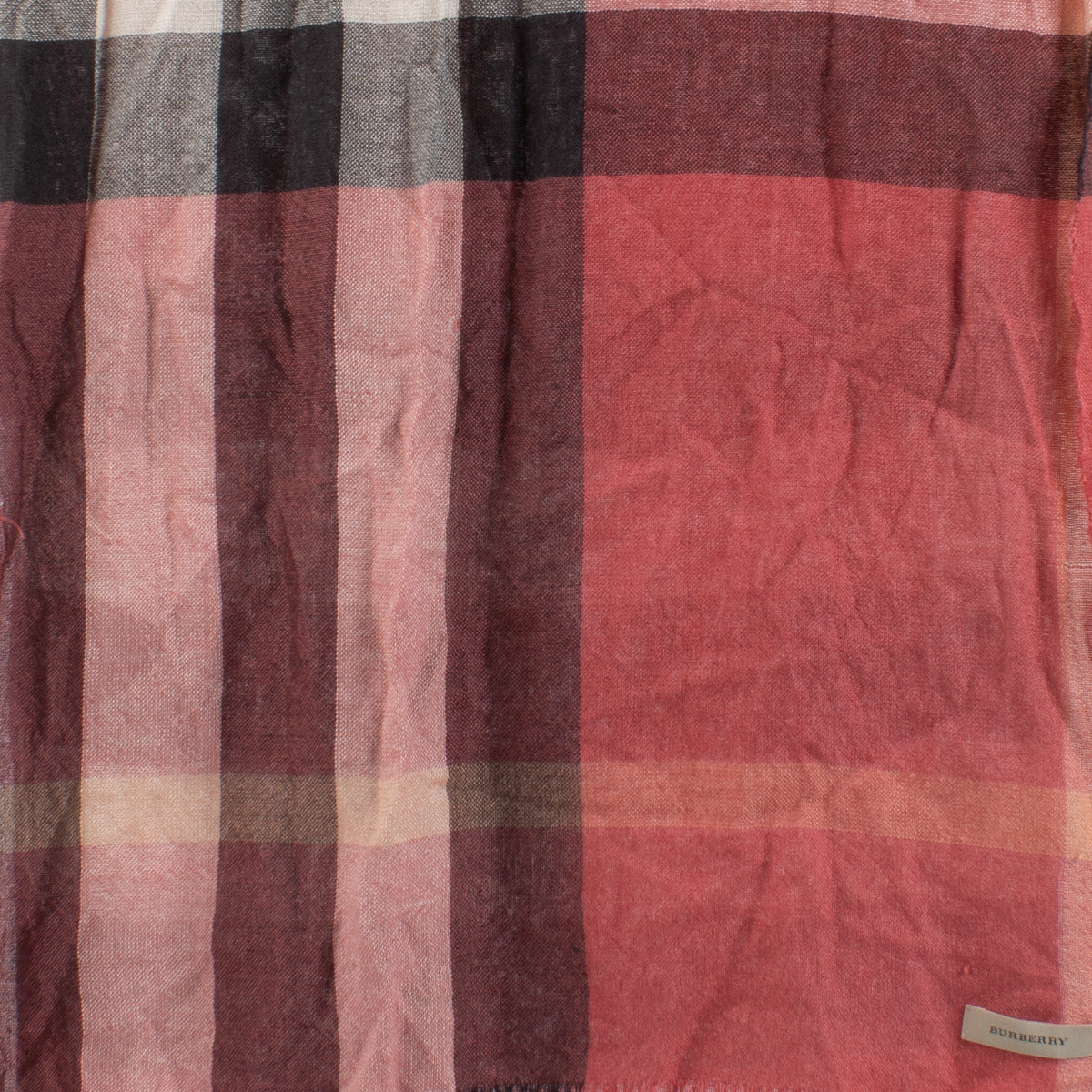 Burberry Red Checkered Scarf