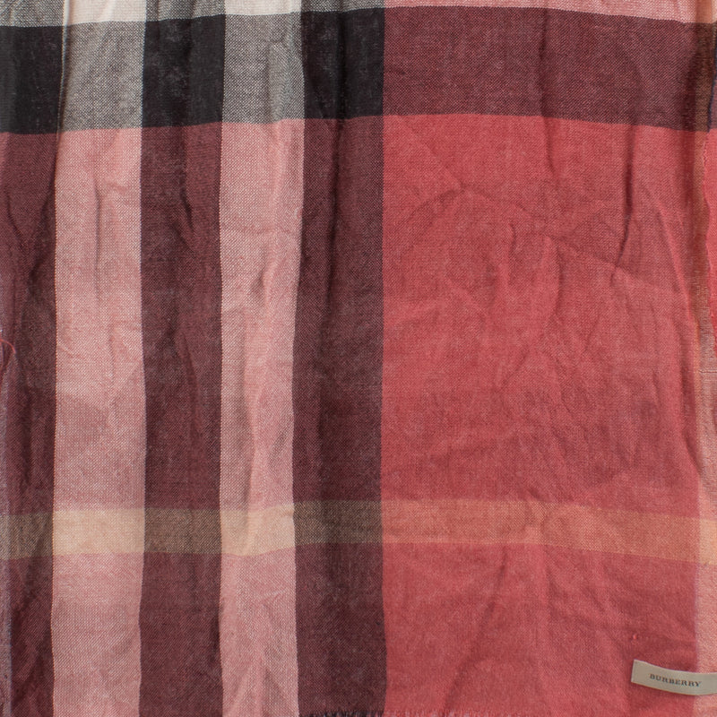 Burberry Red Checkered Scarf