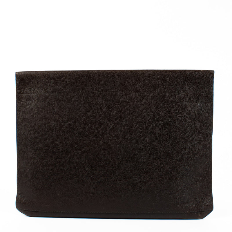 Delvaux Brown Portfolio Clutch