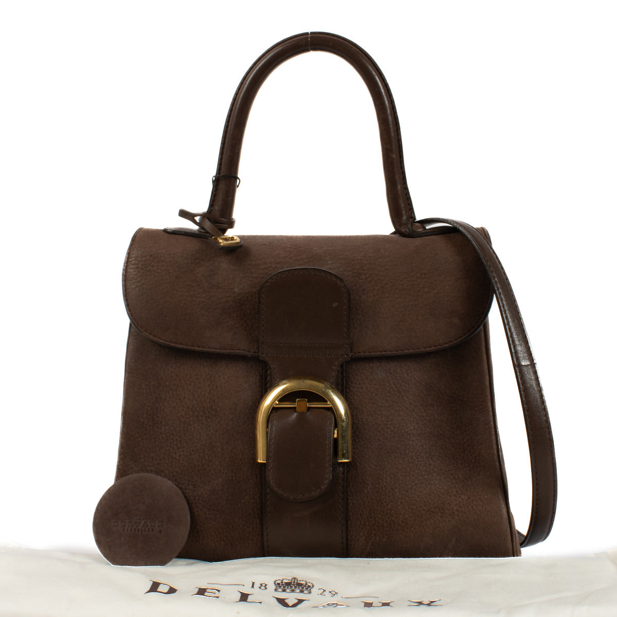 Delvaux Brown Nubuck PM Brillant Bag
