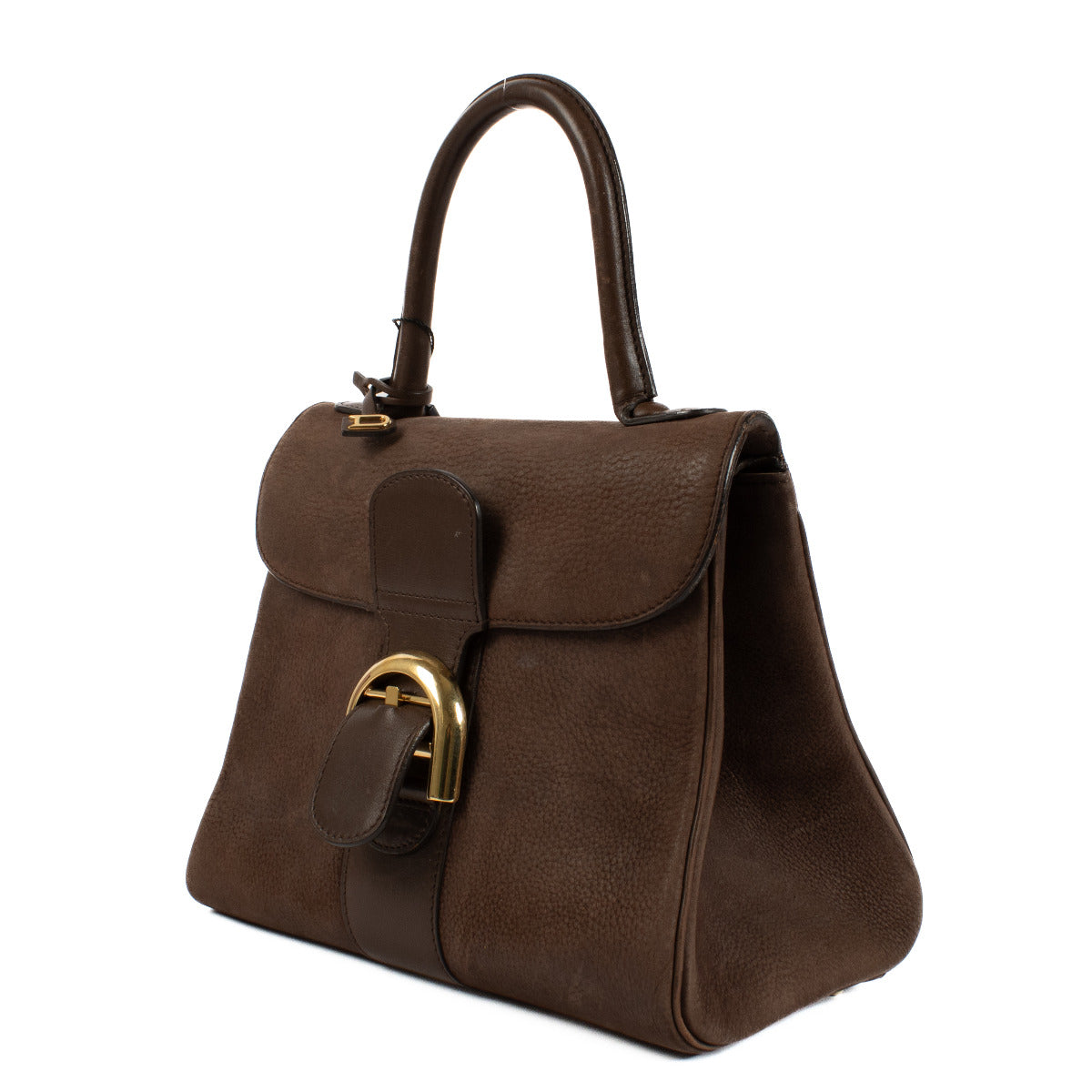 Sac Delvaux Brillant PM en nubuck marron
