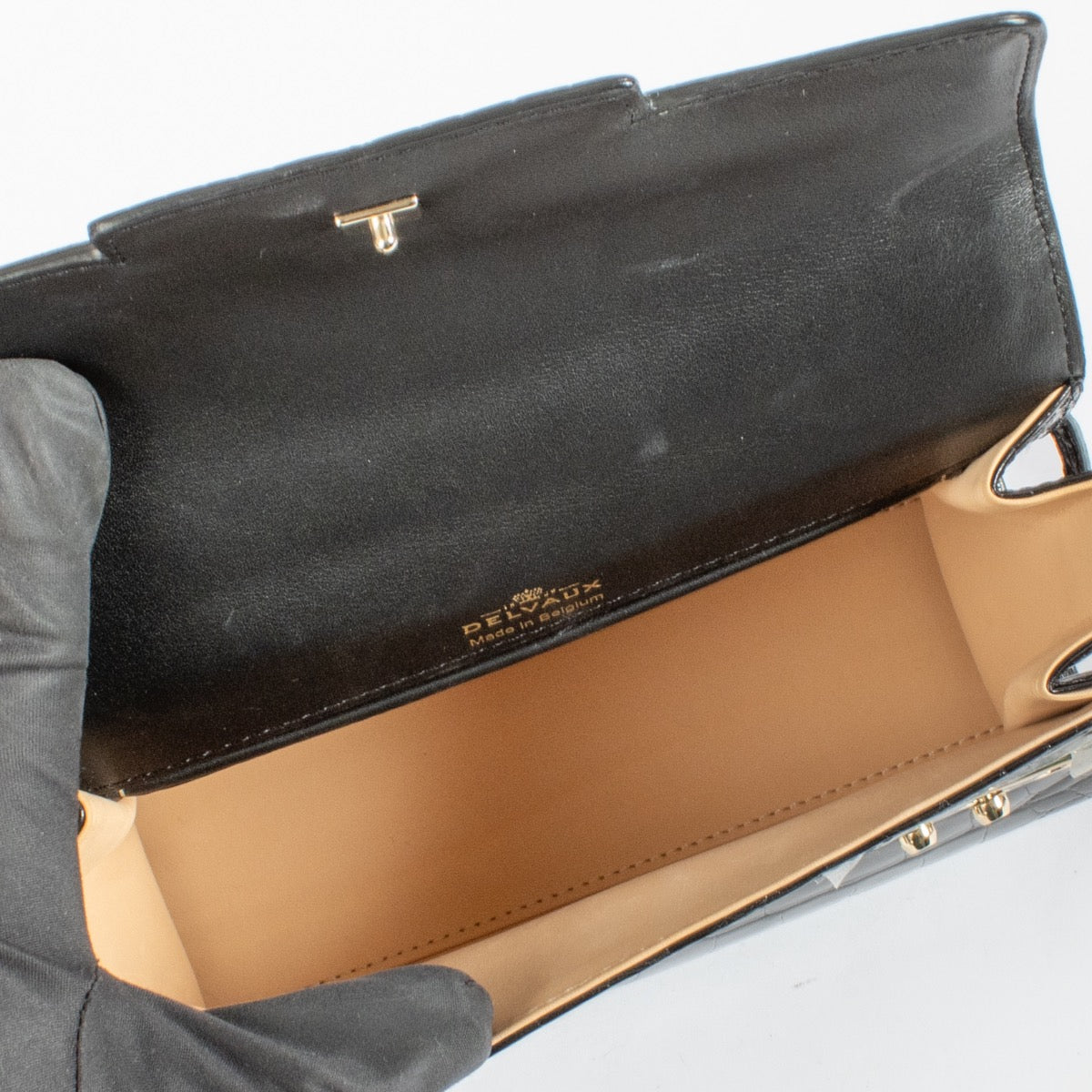 Delvaux Tempête Mini en alligator noir brillant