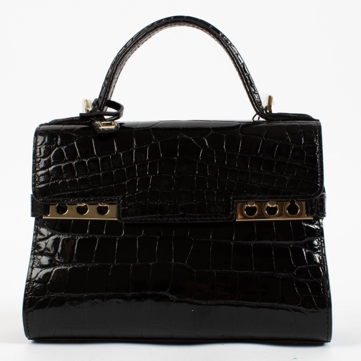 Delvaux Tempête Mini en alligator noir brillant