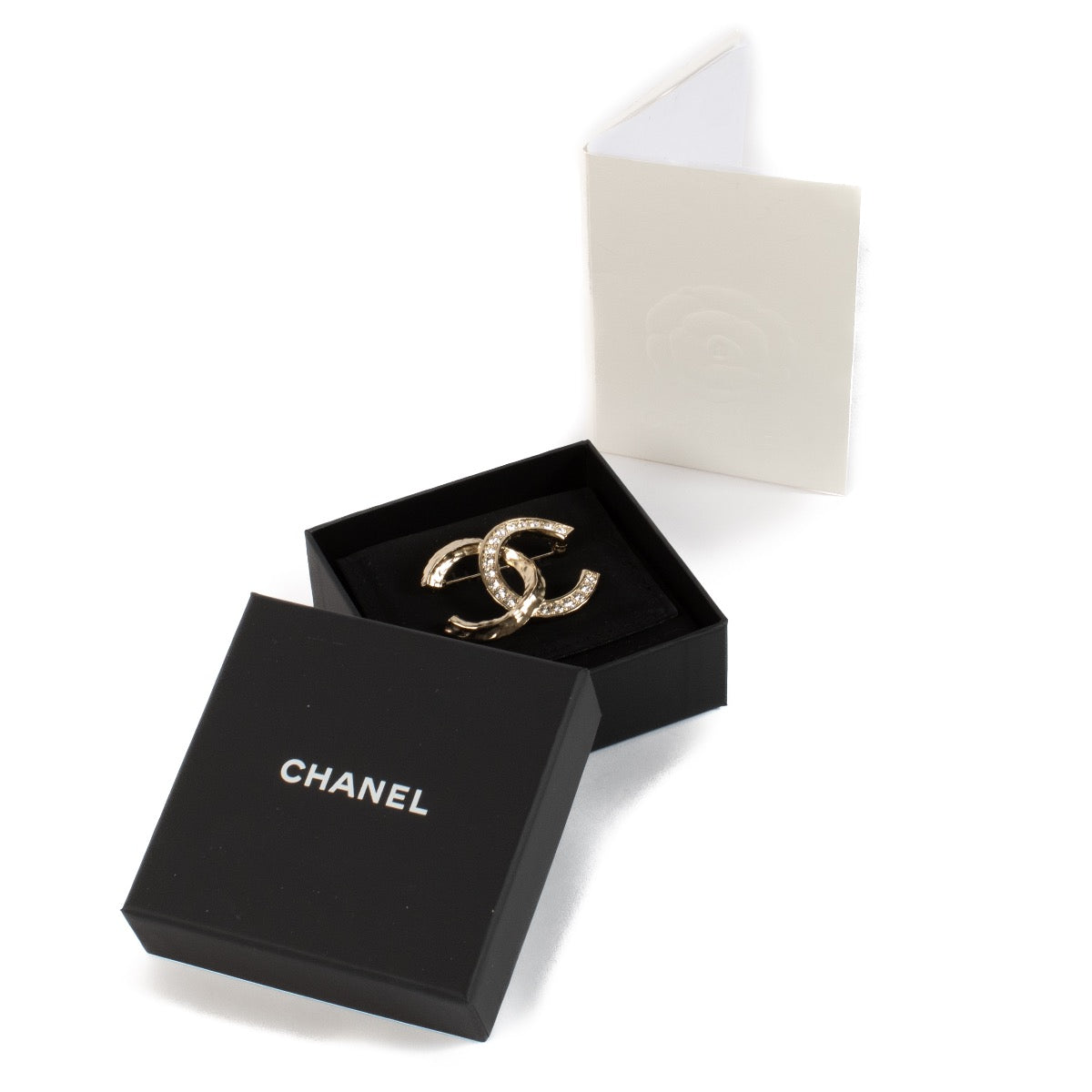 shop 100% authentic second hand Chanel 21K Gold Cyrstal CC Brooch on Labellov.com