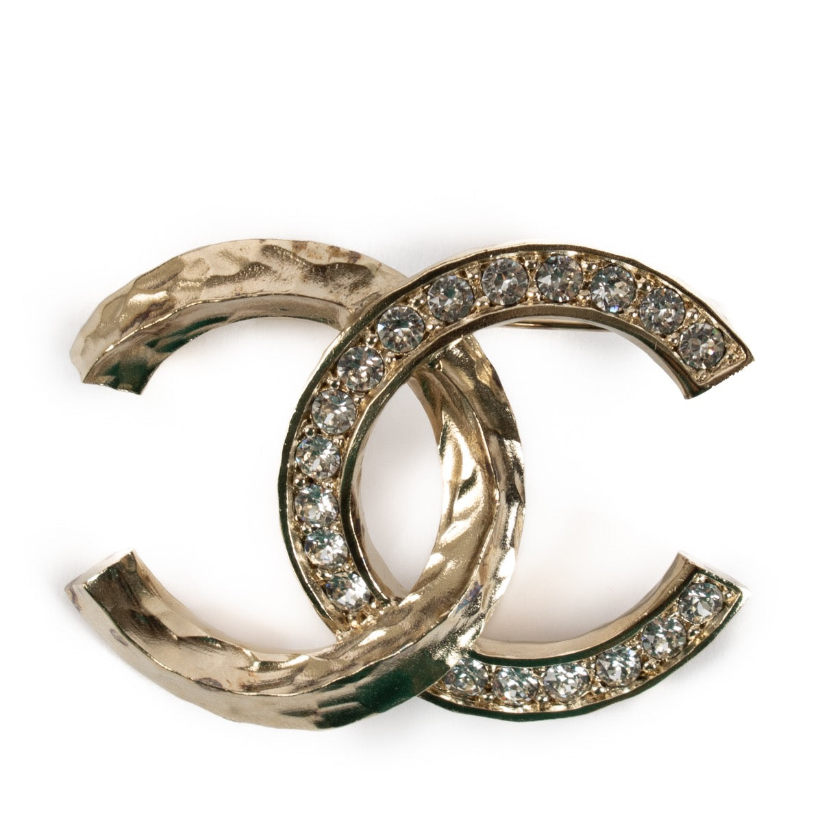 shop 100% authentic second hand Chanel 21K Gold Cyrstal CC Brooch on Labellov.com