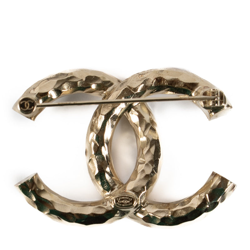 shop 100% authentic second hand Chanel 21K Gold Cyrstal CC Brooch on Labellov.com